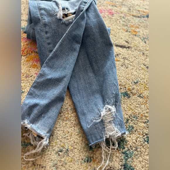 Women’s KanCan Ripped Edgy Jeans Cheetah Print Sections Size XL - Picture 12 of 13